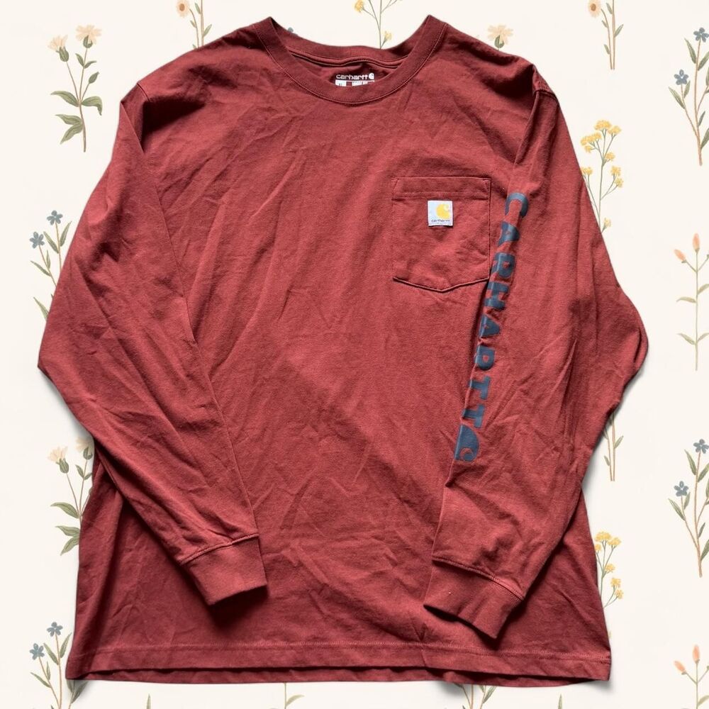 Carhartt Gorpcore Heavyweight Loose Fit Long Sleeve Pocket Tee - Rust / XL